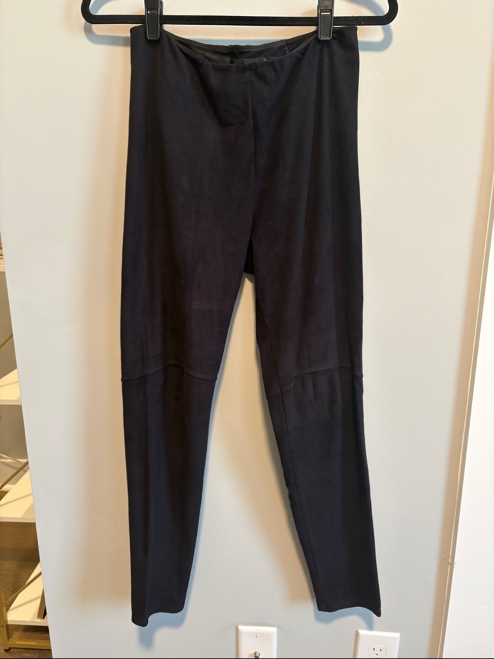 Lysse Black High-Waist Stretch Suede Leggings